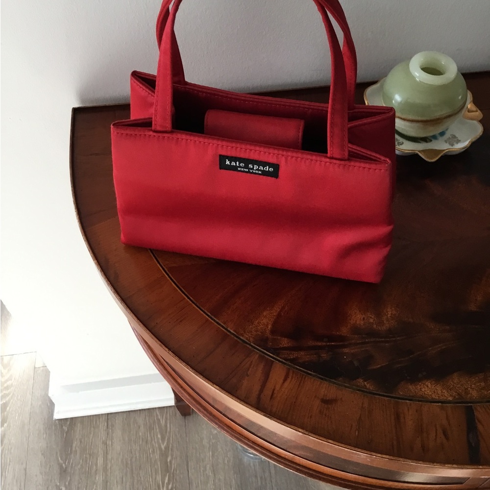 kate spade Red Satin Shoulder Tote